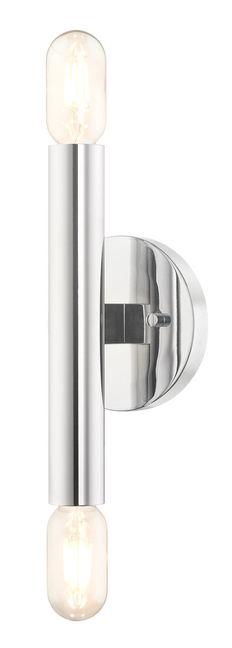 Livex Lighting Copenhagen Collection  2 Light Polished Chrome ADA Sconce  in Polished Chrome 51132-05