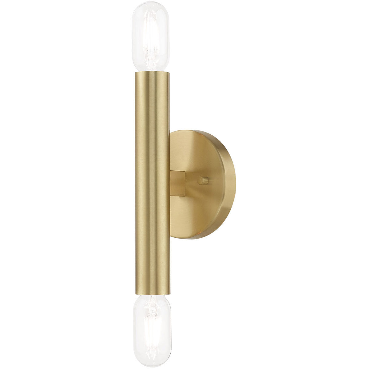 Livex Lighting Copenhagen Collection 2 Lt Satin Brass ADA Wall Sconce in Satin Brass 51132-12