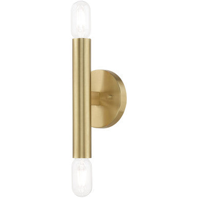 Livex Lighting Copenhagen Collection 2 Lt Satin Brass ADA Wall Sconce in Satin Brass 51132-12