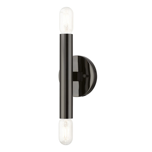 Livex Lighting Copenhagen Collection  2 Light Black Chrome ADA Sconce in Black Chrome 51132-46