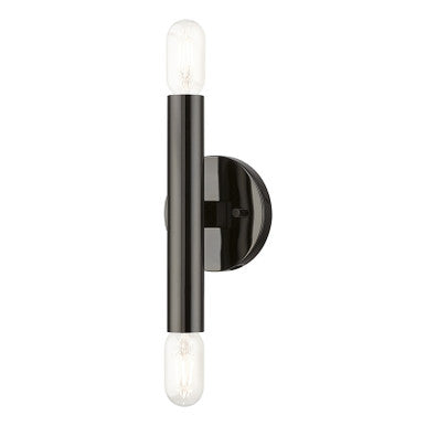 Livex Lighting Copenhagen Collection  2 Light Black Chrome ADA Sconce in Black Chrome 51132-46