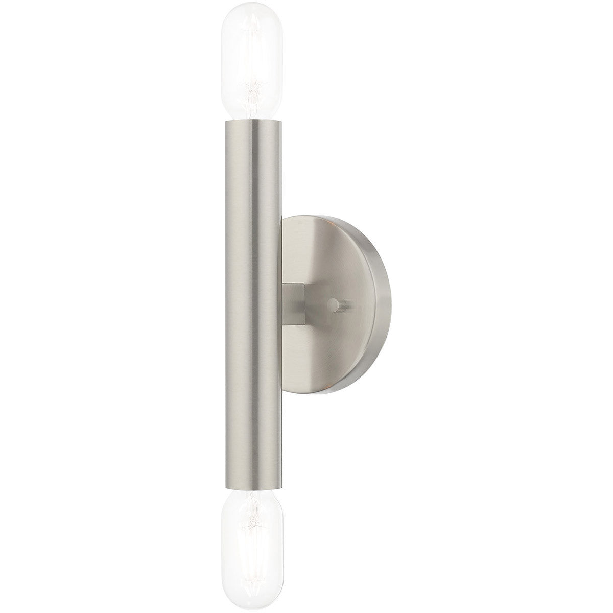 Livex Lighting Copenhagen Collection 2 Lt Brushed Nickel ADA Wall Sconce in Brushed Nickel 51132-91