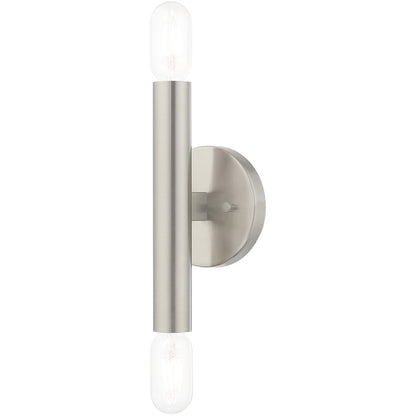 Livex Lighting Copenhagen Collection 2 Lt Brushed Nickel ADA Wall Sconce in Brushed Nickel 51132-91