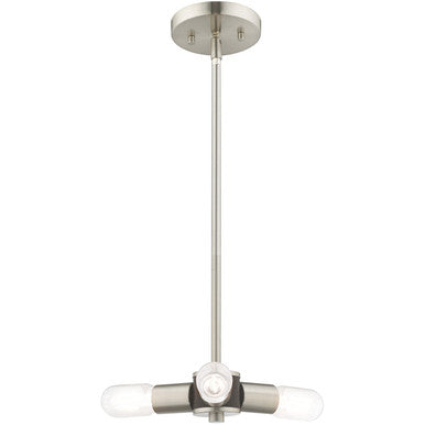 Livex Lighting Copenhagen Collection 3 Lt Brushed Nickel Mini Chandelier in Brushed Nickel 51133-91