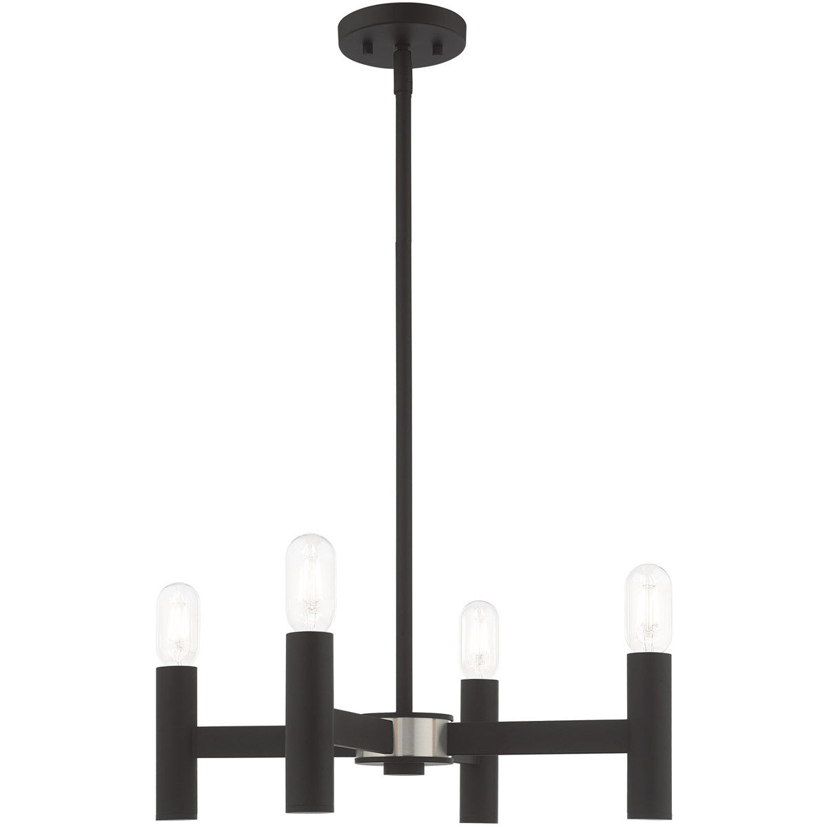 Livex Lighting Copenhagen Collection 4 Lt Black Mini Chandelier in Black 51134-04