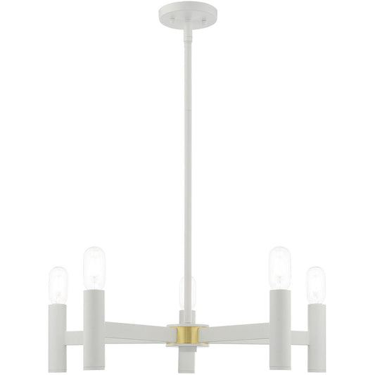 Livex Lighting Copenhagen Collection 5 Lt White Chandelier in White 51135-03