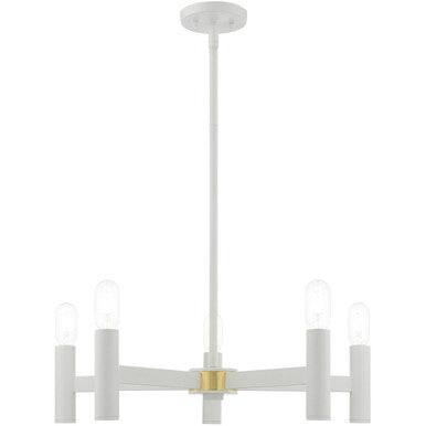 Livex Lighting Copenhagen Collection 5 Lt White Chandelier in White 51135-03