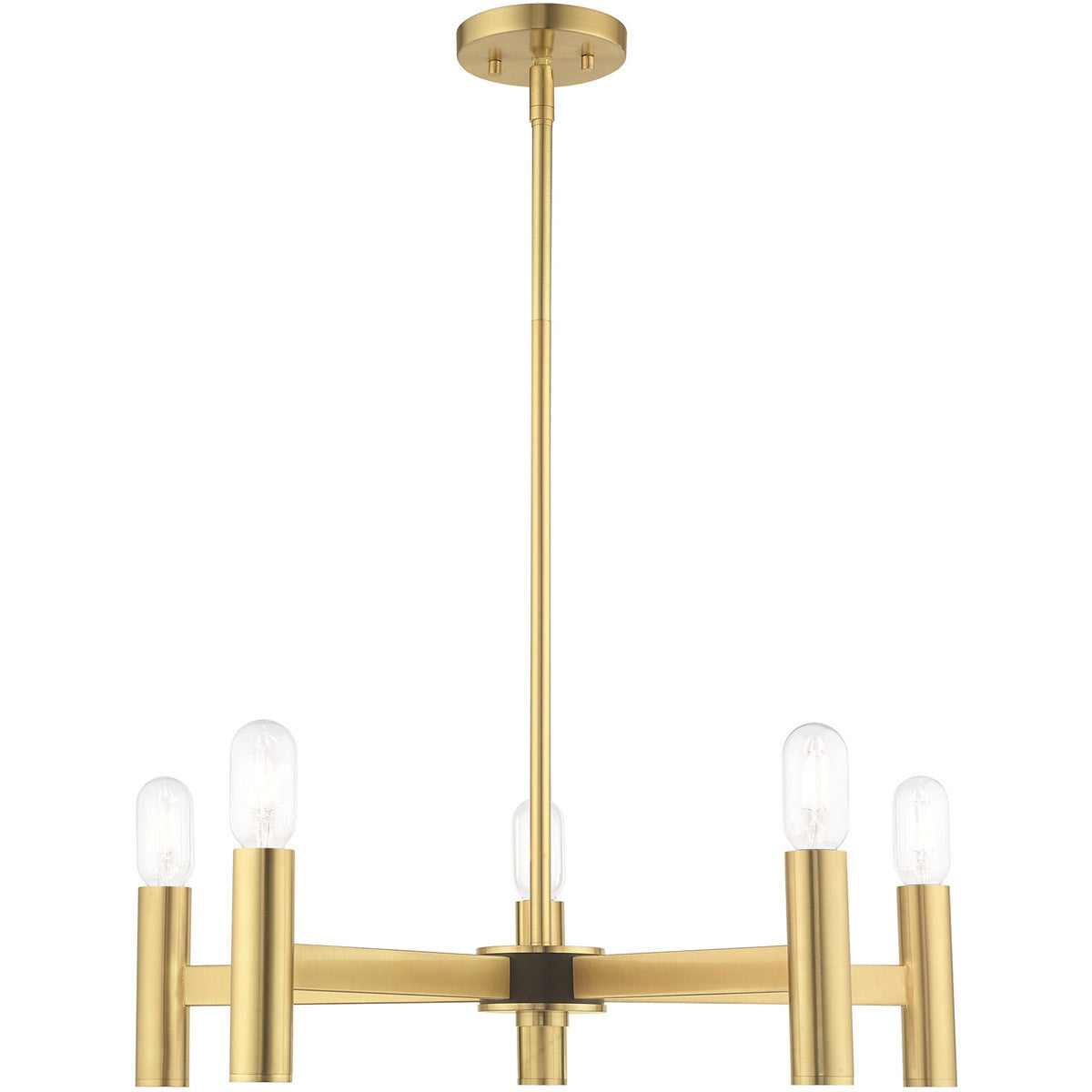 Livex Lighting Copenhagen Collection 5 Lt Satin Brass Chandelier in Satin Brass 51135-12