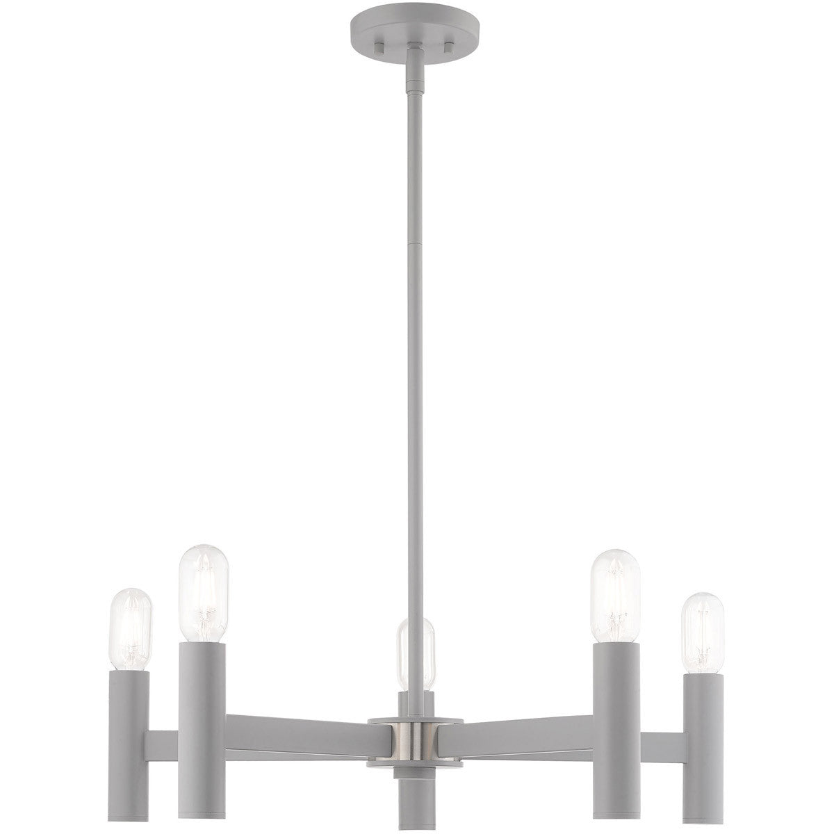 Livex Lighting Copenhagen Collection 5 Lt Nordic Gray Chandelier in Nordic Gray  51135-80