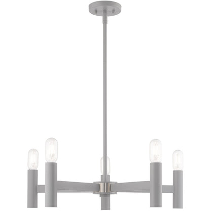 Livex Lighting Copenhagen Collection 5 Lt Nordic Gray Chandelier in Nordic Gray  51135-80