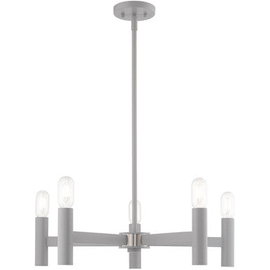 Livex Lighting Copenhagen Collection 5 Lt Nordic Gray Chandelier in Nordic Gray  51135-80