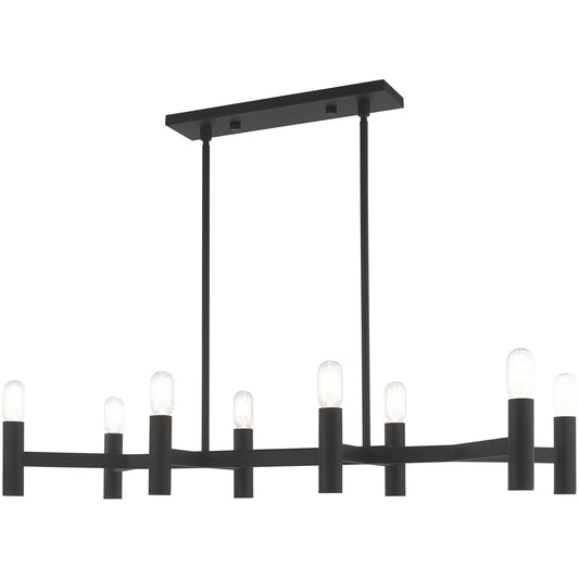 Livex Lighting Copenhagen Collection 8 Lt Black Linear Chandelier in Black 51138-04