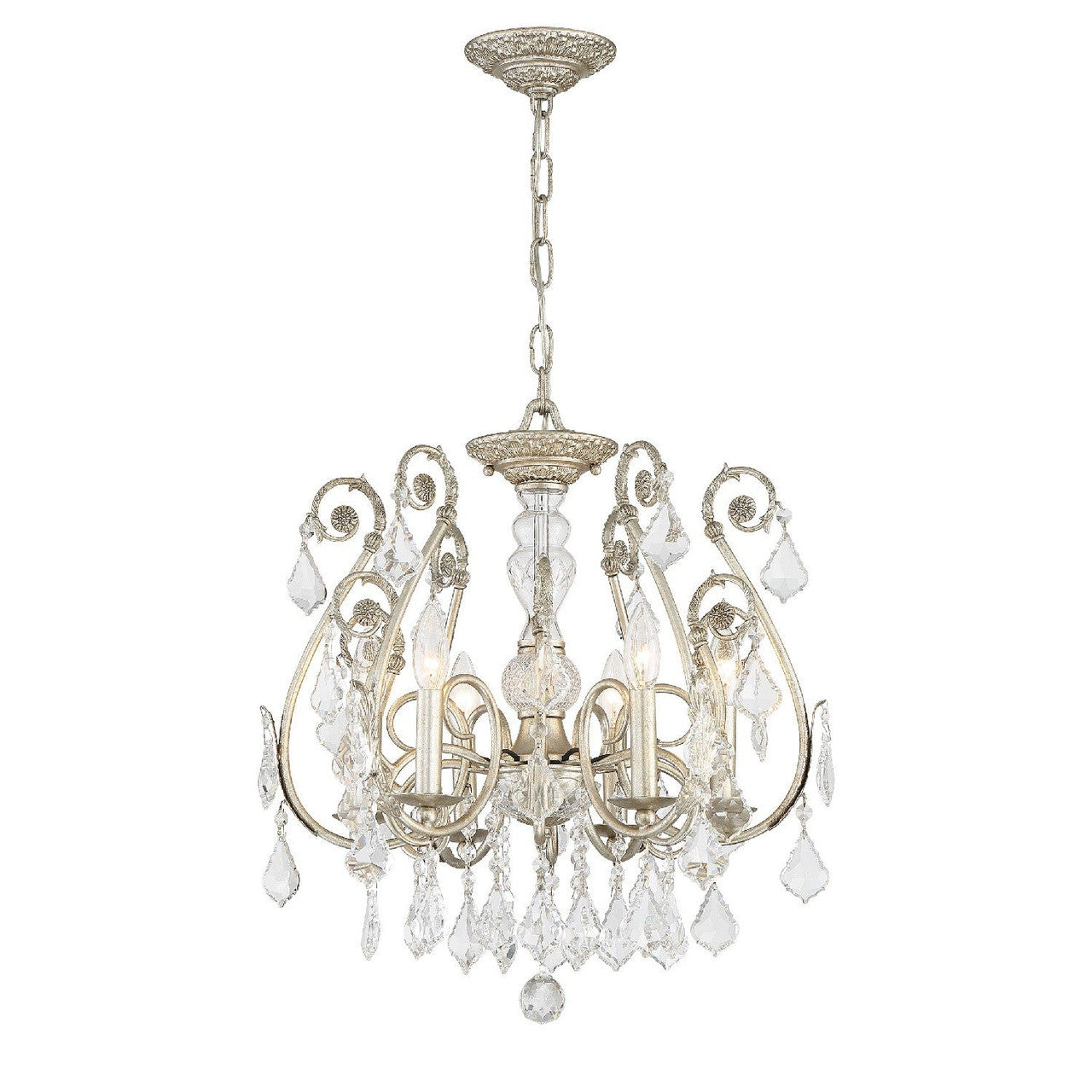 Crystorama Regis 6 Light Hand Cut Crystal Olde Silver Mini Chandelier 5115-OS-CL-MWP