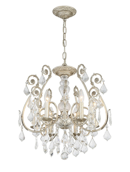 Crystorama Regis 6 Light Hand Cut Crystal Olde Silver Mini Chandelier 5115-OS-CL-MWP