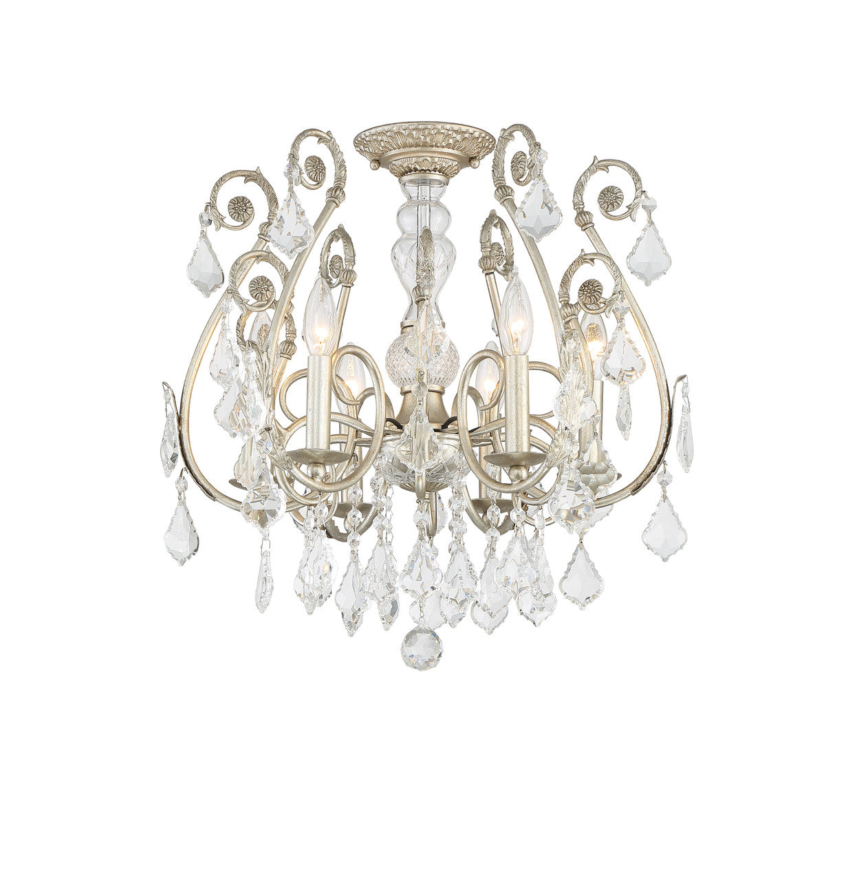 Crystorama Regis 6 Light Hand Cut Crystal Olde Silver Ceiling Mount 5115-OS-CL-MWP_CEILING