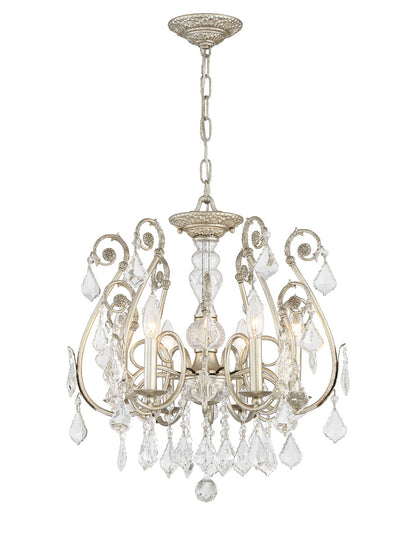 Crystorama Regis 6 Light Hand Cut Crystal Olde Silver Mini Chandelier 5115-OS-CL-MWP