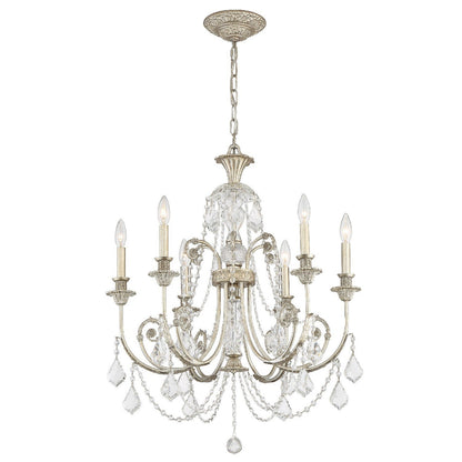 Crystorama Regis 6 Light Spectra Crystal Olde Silver Chandelier 5116-OS-CL-SAQ