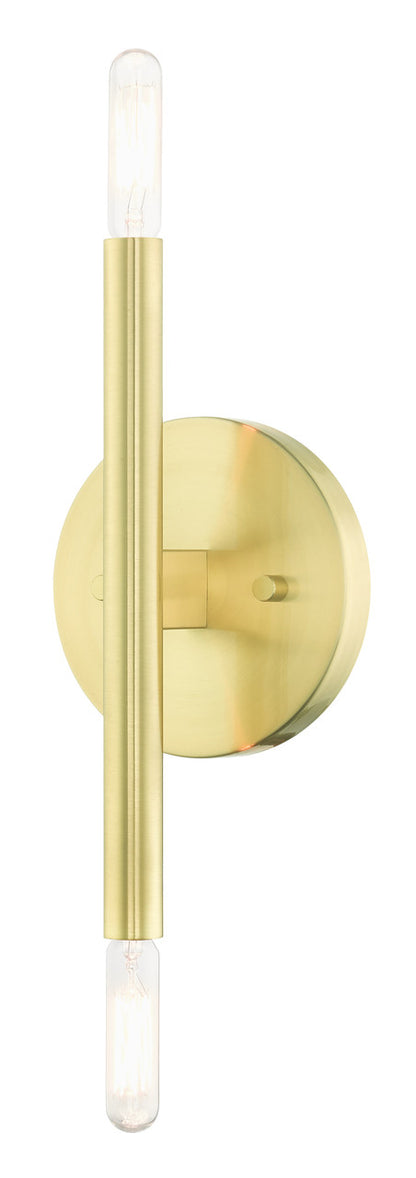 Livex Lighting Copenhagen Collection  2 Light Satin Brass ADA Sconce  in Satin Brass 51172-12