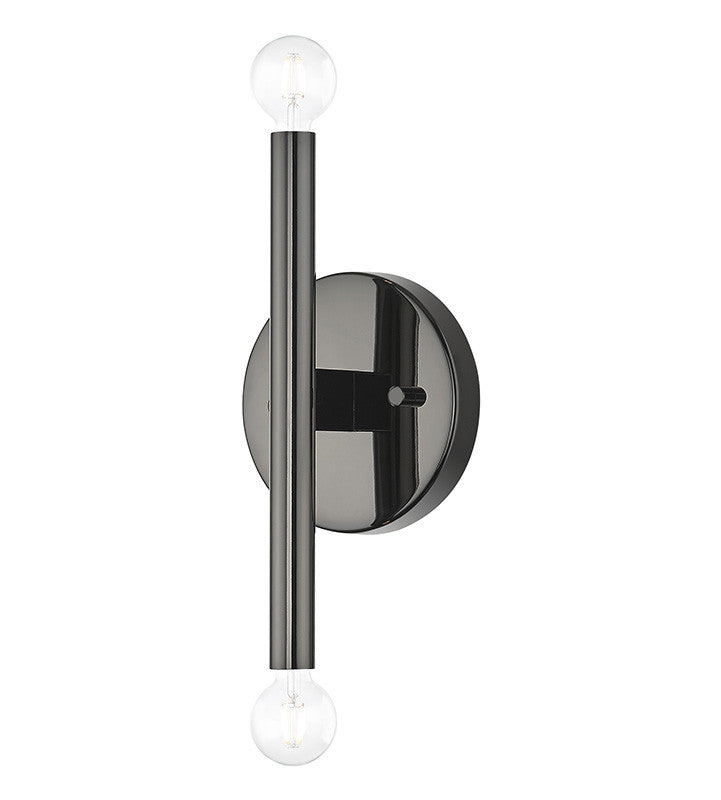 Livex Lighting Copenhagen Collection 2 Light Black Chrome ADA Sconce 51172-46