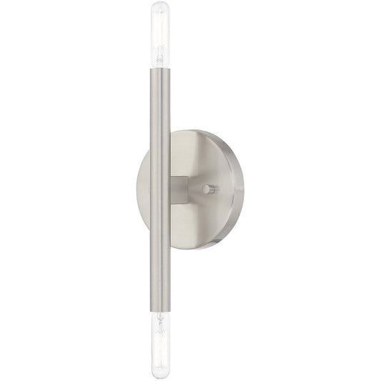 Livex Lighting Copenhagen Collection 2 Lt Brushed Nickel ADA Wall Sconce in Brushed Nickel 51172-91