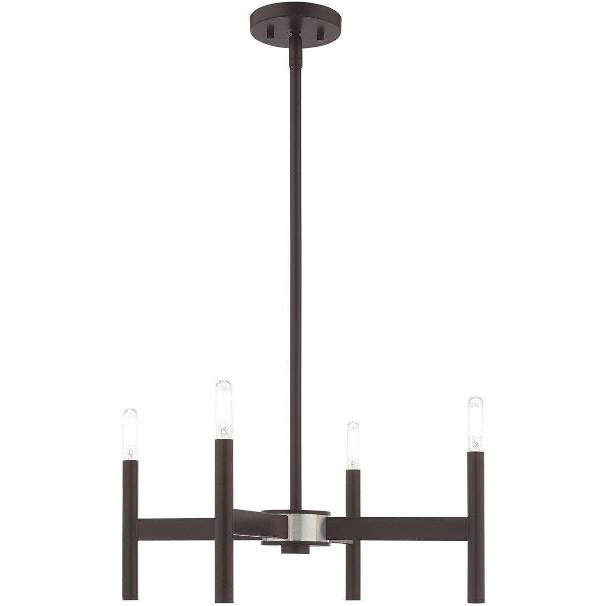 Livex Lighting Copenhagen Collection 4 Lt Bronze Mini Chandelier in Bronze 51174-07