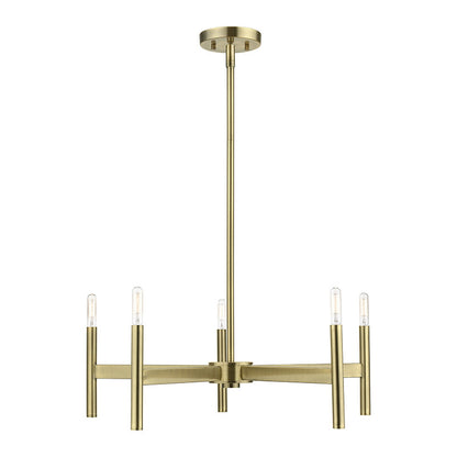 Livex Lighting Copenhagen Collection  5-Light Antique Brass Chandelier in Antique Brass 51175-01