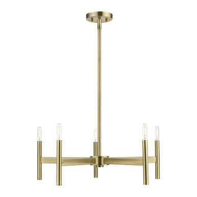 Livex Lighting Copenhagen Collection  5-Light Antique Brass Chandelier in Antique Brass 51175-01