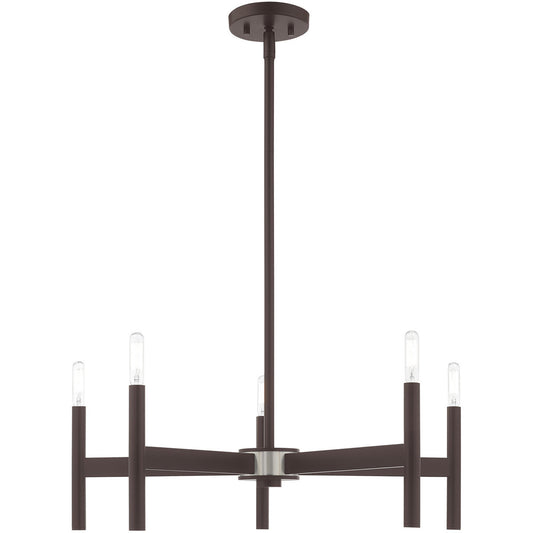 Livex Lighting Copenhagen Collection 5 Lt Bronze Chandelier in Bronze 51175-07