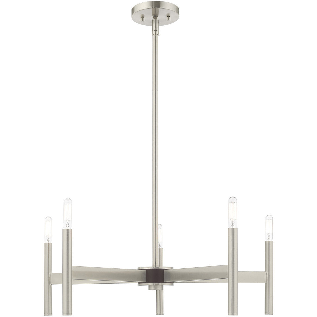 Livex Lighting Copenhagen Collection 5 Lt Brushed Nickel Chandelier in Brushed Nickel 51175-91