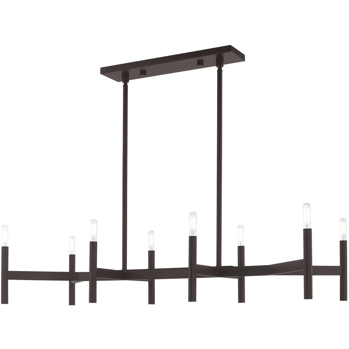 Livex Lighting Copenhagen Collection 8 Lt Bronze Linear Chandelier in Bronze 51178-07