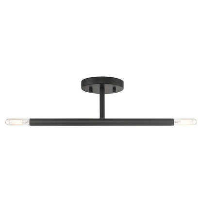 Livex Lighting Copenhagen Collection 2 Light Black Semi-Flush 51179-04