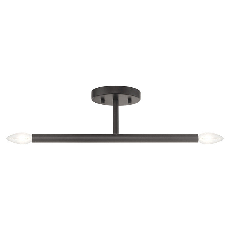 Livex Lighting Copenhagen Collection 2 Light Bronze Semi-Flush 51179-07