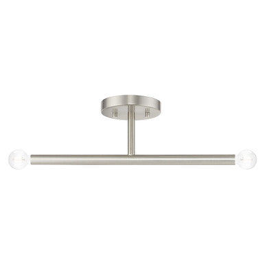 Livex Lighting Copenhagen Collection 2 Light Brushed Nickel Semi-Flush 51179-91