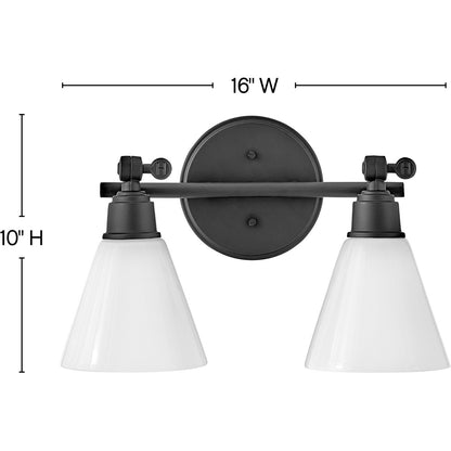 Hinkley Lighting Arti Two Light Vanity Black 51182BK