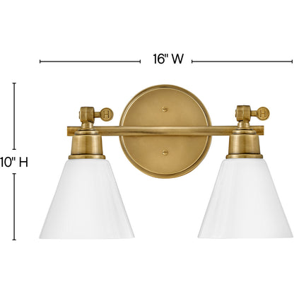 Hinkley Lighting Arti Two Light Vanity Heritage Brass 51182HB