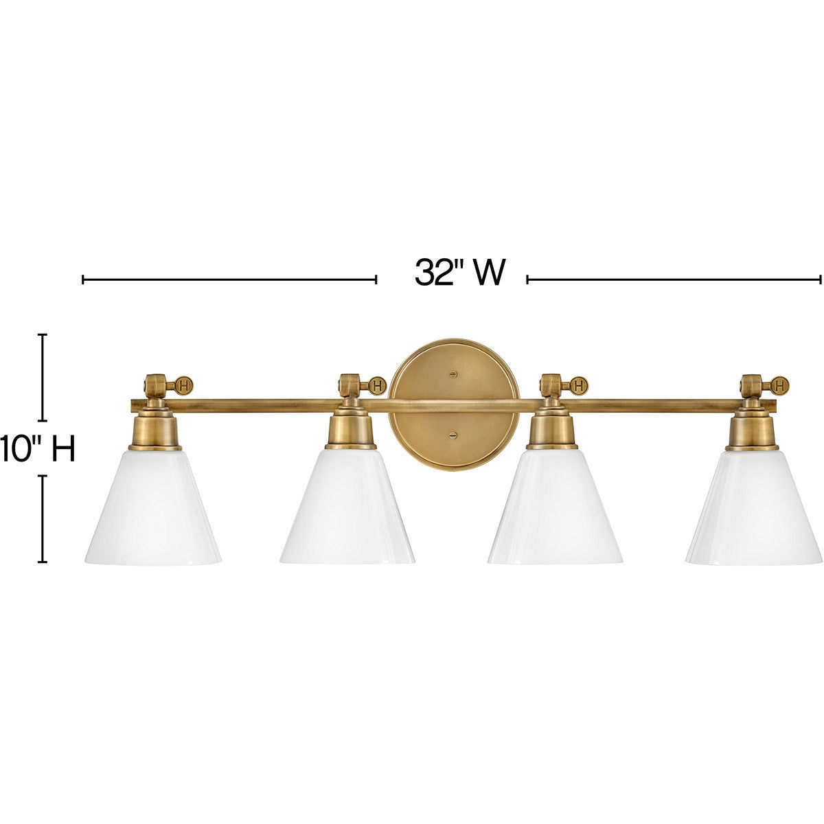 Hinkley Lighting Arti Four Light Vanity Heritage Brass 51184HB