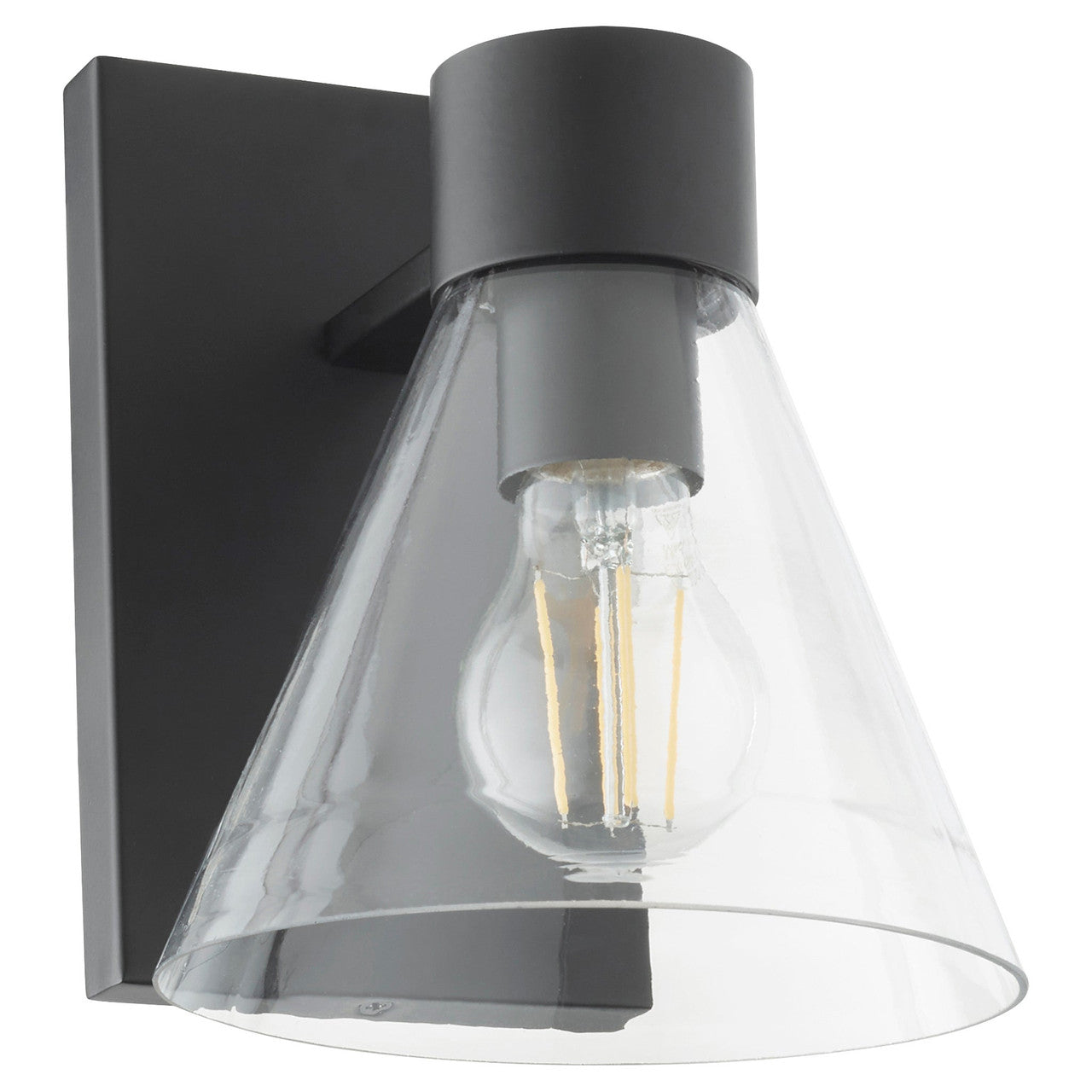 Quorum  Beldar 1 Light Clear Vanity Wall Mount - Matte Black 5119-1-259