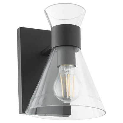 Quorum  Beldar 1 Light Clear Vanity Wall Mount - Matte Black 5119-1-259