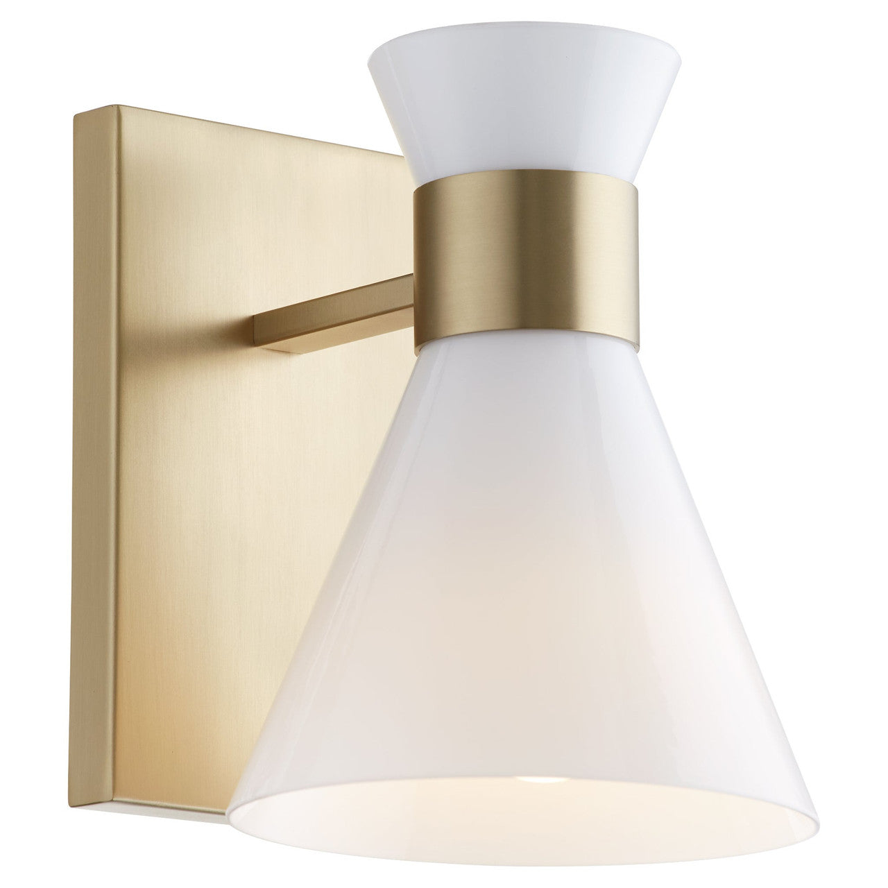 Quorum  Beldar 1 Light Opal Vanity Wall Mount - Aged Brass 5119-1-80