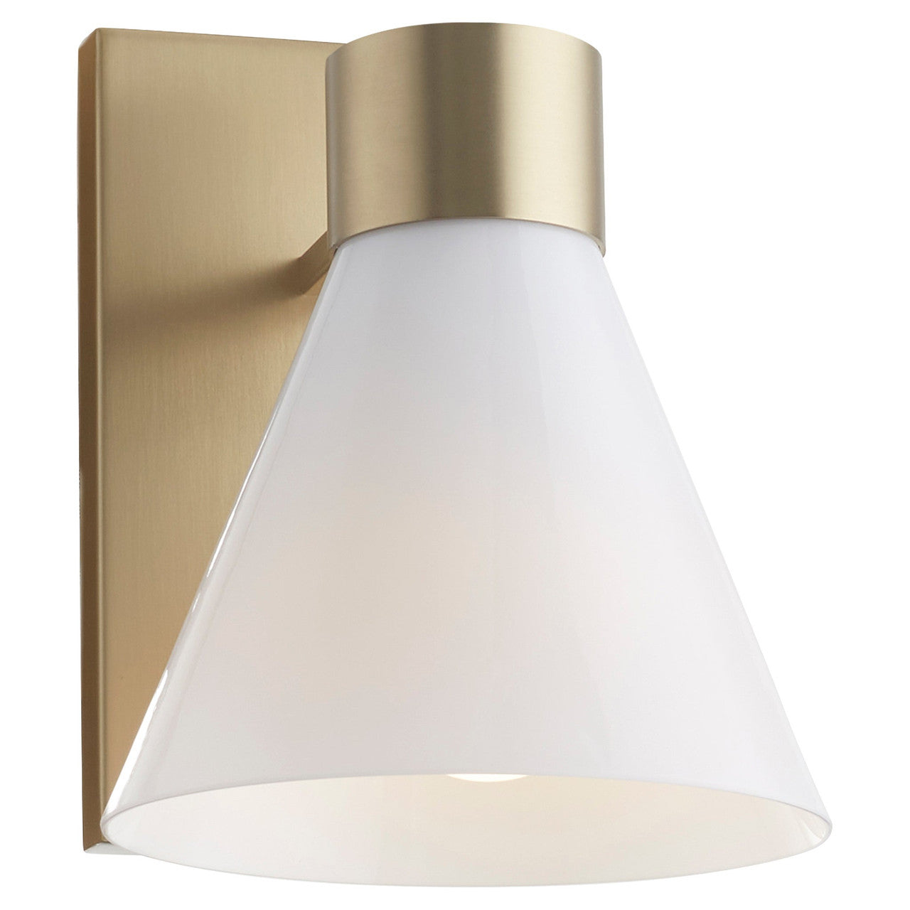 Quorum  Beldar 1 Light Opal Vanity Wall Mount - Aged Brass 5119-1-80