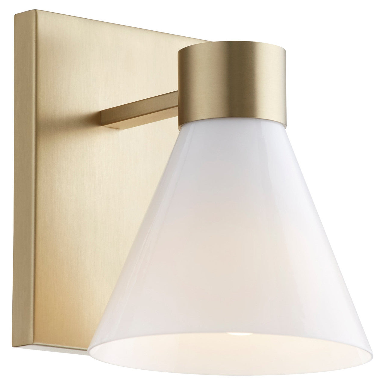 Quorum  Beldar 1 Light Opal Vanity Wall Mount - Aged Brass 5119-1-80