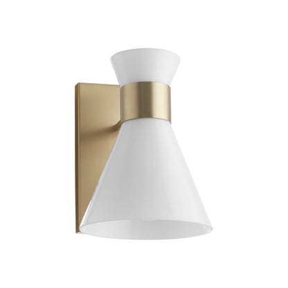 Quorum  Beldar 1 Light Opal Vanity Wall Mount - Aged Brass 5119-1-80