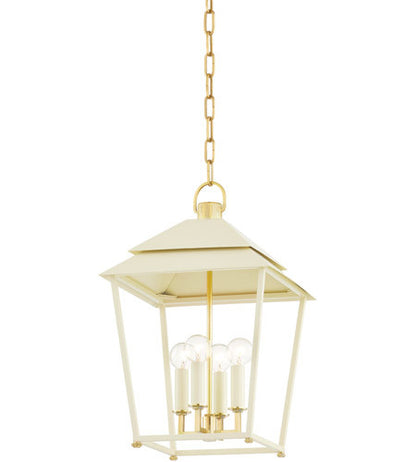 Hudson Valley Lighting Natick 4 Light Lantern in Aged Brass 5119-AGB/SSD