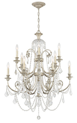 Crystorama Regis 12 Light Hand Cut Crystal Olde Silver Chandelier 5119-OS-CL-MWP