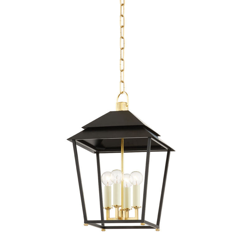 Hudson Valley Lighting Natick Lantern in Aged Brass 5119-AGB/SBK