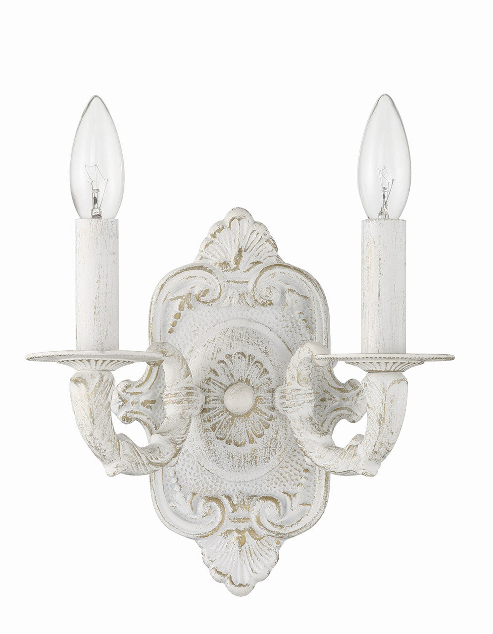 Crystorama Paris Market 2 Light Antique White Wall Mount 5122-AW