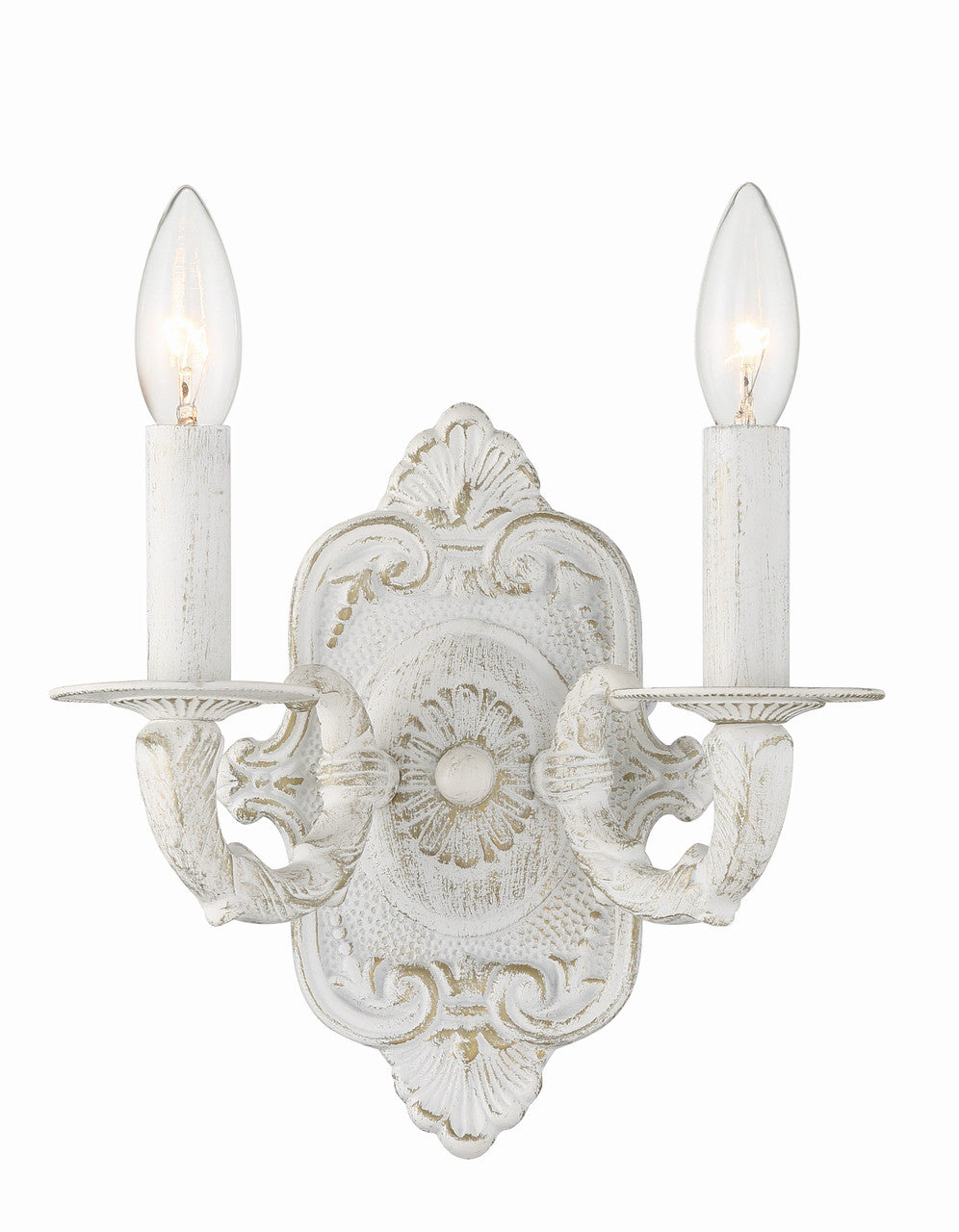 Crystorama Paris Market 2 Light Antique White Wall Mount 5122-AW