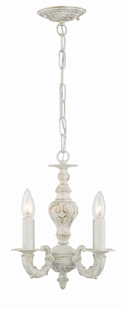 Crystorama Paris Market 4 Light Antique White Mini Chandelier 5124-AW