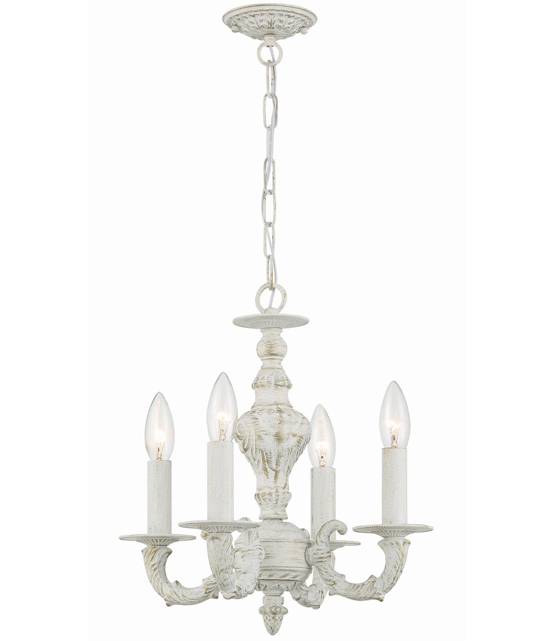 Crystorama Paris Market 4 Light Antique White Mini Chandelier 5124-AW