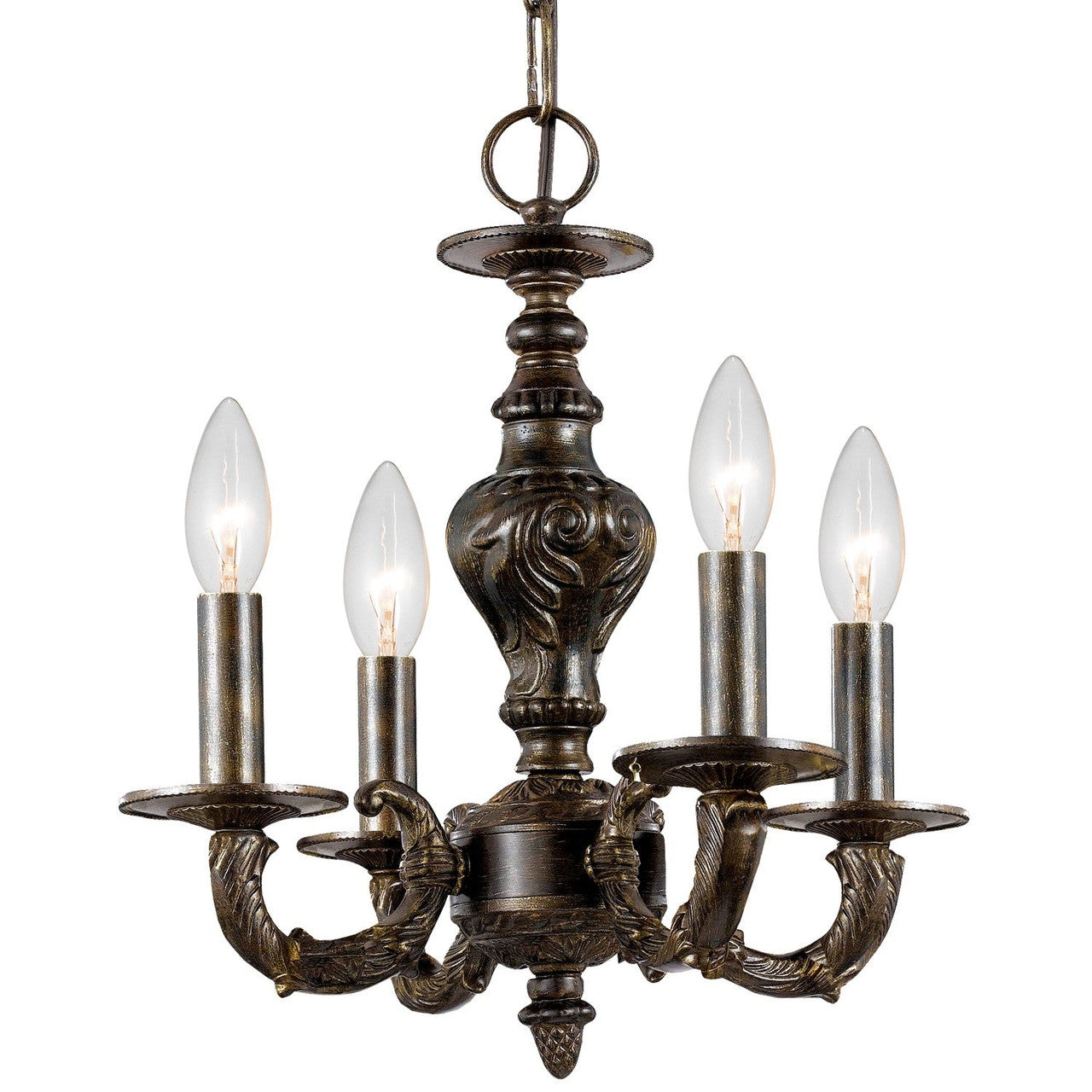 Crystorama Paris Market 4 Light Venetian Bronze Mini Chandelier 5124-VB